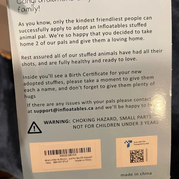 Adopt a pet gift box with 2 plush kittens in original box - Picture 4 of 7